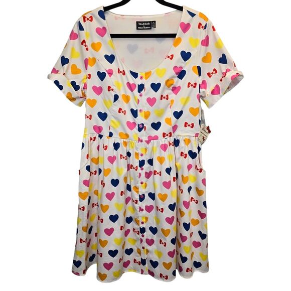 NWT Modcloth x Hello Kitty Womens 14 Gift Me Your Heart Swing Dress 1950s Style - Picture 1 of 15